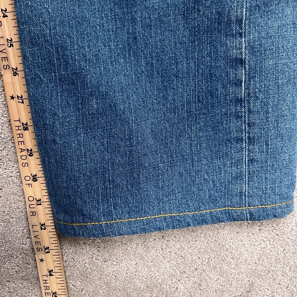 True Religion‎ Jeans Men 38W 32L Blue Distressed Denim Orange Stitching USA
